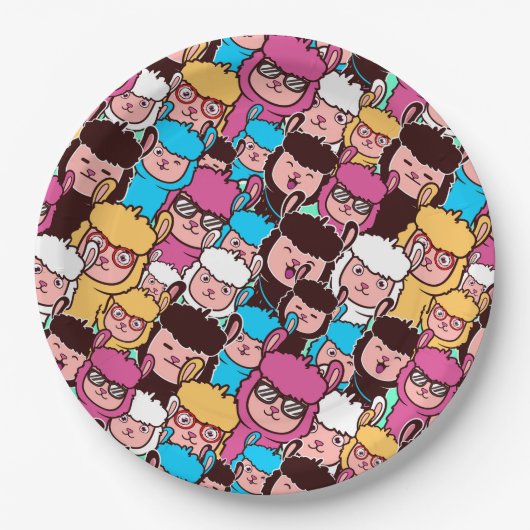 Assiettes En Carton Plaque de papier Alpaca/Llama (Devant)