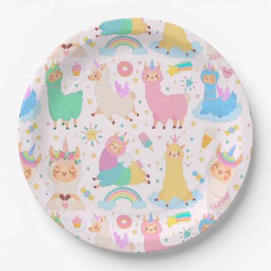 Assiettes En Carton Plaque de papier Alpaca/Llama (Devant)