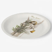 ASSIETTES EN CARTON PLAQUE DE PAPIER : ANGE DE NOËL VINTAGE (Angle)