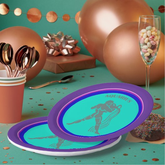 Assiettes En Carton Plaque de papier Aquarius (Multi)