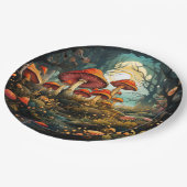 Assiettes En Carton Plaque de papier aux champignons mignons (Angle)