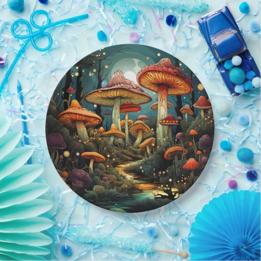 Assiettes En Carton Plaque de papier aux champignons mignons (Fête)