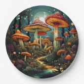 Assiettes En Carton Plaque de papier aux champignons mignons (Devant)