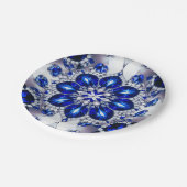 Assiettes En Carton Plaque de papier avec Bleu Blanc Conception (Angle)