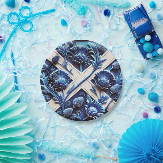 Assiettes En Carton Plaque de papier avec Scottish Thistles Design (Fête)