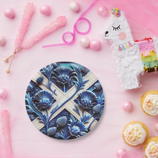 Assiettes En Carton Plaque de papier avec Scottish Thistles Design (Fête)