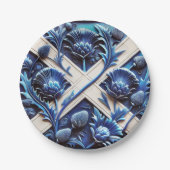 Assiettes En Carton Plaque de papier avec Scottish Thistles Design (Devant)