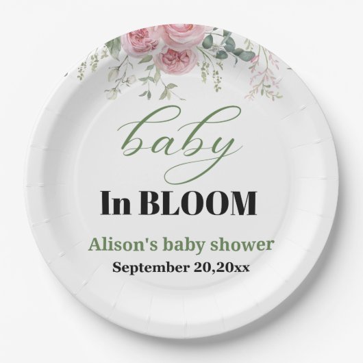 Assiettes En Carton plaque de papier baby shower (Devant)