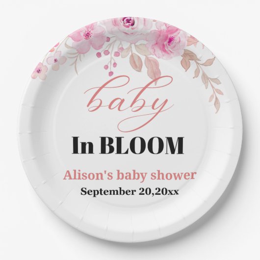 Assiettes En Carton plaque de papier baby shower (Devant)