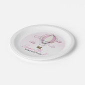 Assiettes En Carton Plaque de papier Baby shower à air chaud rose (Angle)