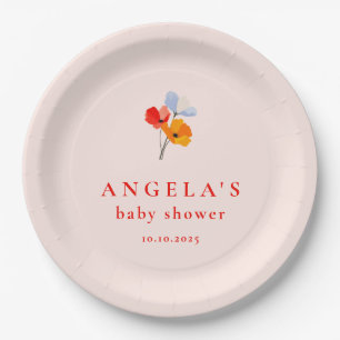 Assiettes En Carton Plaque de papier Baby shower à feuilles de d'été