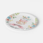 Assiettes En Carton Plaque de papier Baby shower à thé rose (Angle)