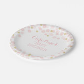 Assiettes En Carton Plaque de papier Baby shower avec points d'or rose (Angle)