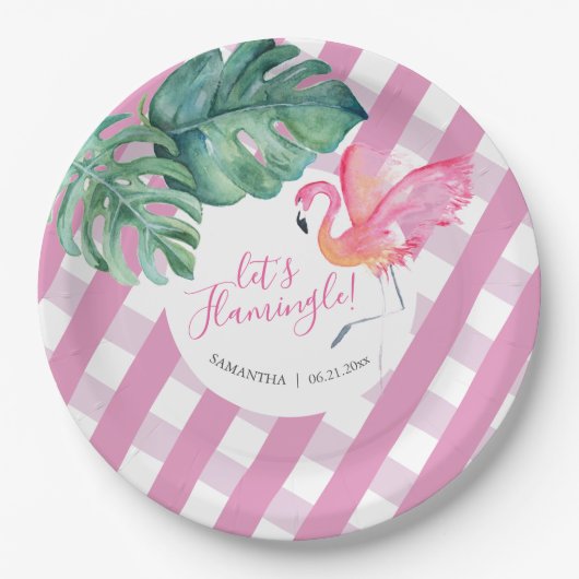 Assiettes En Carton Plaque de papier Baby shower barbecue tropicale (Devant)
