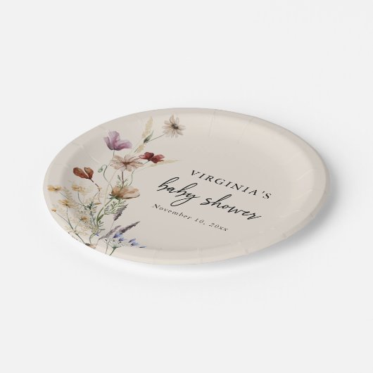 Assiettes En Carton Plaque de papier Baby shower Boho (Angle)