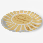 Assiettes En Carton Plaque de papier Baby shower Boho Sunshine (Angle)