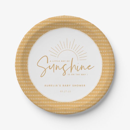 Assiettes En Carton Plaque de papier Baby shower Boho Sunshine (Devant)