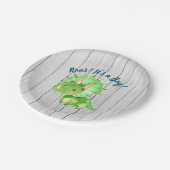 Assiettes En Carton Plaque de papier Baby shower Dinosaur (Angle)