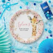 Assiettes En Carton Plaque de papier Baby shower en bois rose pâle (Fête)