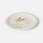 Assiettes En Carton Plaque de papier Baby shower en Citrus Little Cuti (Angle)