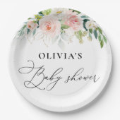 Assiettes En Carton Plaque de papier Baby shower Ethereal Blush Rose (Devant)