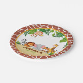 Assiettes En Carton Plaque de papier Baby shower Jungle (Angle)
