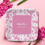 Assiettes En Carton Plaque de papier baby shower mexicaine rose otomi<br><div class="desc">Belle collection de baby showers roses Inspiré des Motifs ottomis mexicains</div>