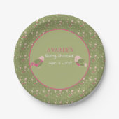 Assiettes En Carton Plaque de papier Baby shower pour oiseaux verts et (Devant)