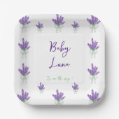 Assiettes En Carton Plaque de papier Baby shower violet lavande (Recto)