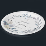 Assiettes En Carton Plaque de papier Baptême bleu couronne<br><div class="desc">Plaques de papier de baptême</div>