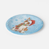 Assiettes En Carton Plaque de papier Basenji de Noël (Angle)