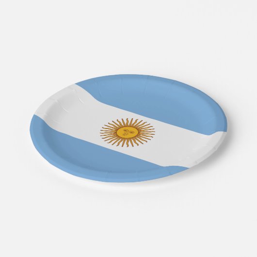 Assiettes En Carton Plaque de papier battant pavillon argentin (Angle)