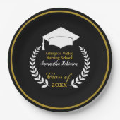 Assiettes En Carton Plaque de papier blanc Casquette de fin d'études (Devant)