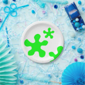 Assiettes En Carton plaque de papier blanc mince vert néon (Fête)