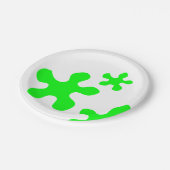 Assiettes En Carton plaque de papier blanc mince vert néon (Angle)