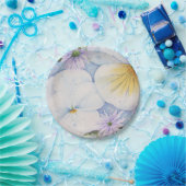 ASSIETTES EN CARTON PLAQUE DE PAPIER BLANC PANSY (Fête)