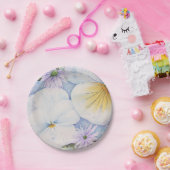 ASSIETTES EN CARTON PLAQUE DE PAPIER BLANC PANSY (Fête)