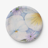 ASSIETTES EN CARTON PLAQUE DE PAPIER BLANC PANSY (Devant)