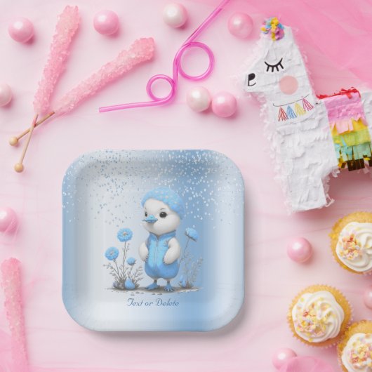 Assiettes En Carton Plaque de papier bleu canard (Fête)