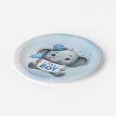 Assiettes En Carton Plaque de papier bleu éléphant (Angle)