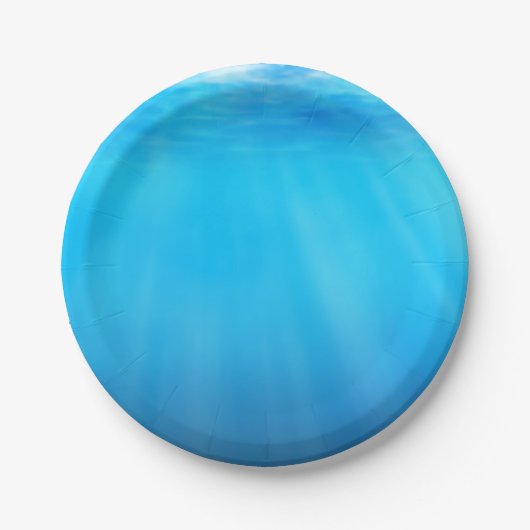 Assiettes En Carton Plaque de papier bleu mer (Devant)