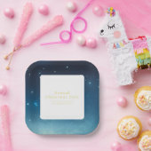 Assiettes En Carton Plaque de papier bleu Noël (Fête)