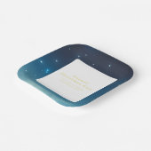 Assiettes En Carton Plaque de papier bleu Noël (Angulaire)