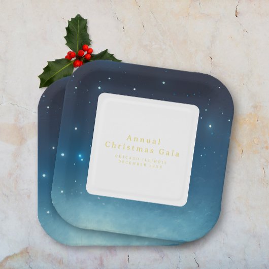 Assiettes En Carton Plaque de papier bleu Noël