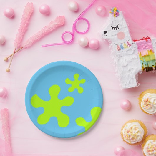 Assiettes En Carton plaque de papier bleu pâle vert, plaques (Fête)