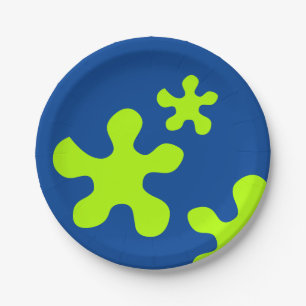 Assiettes En Carton plaque de papier bleu pâle vert, plaques