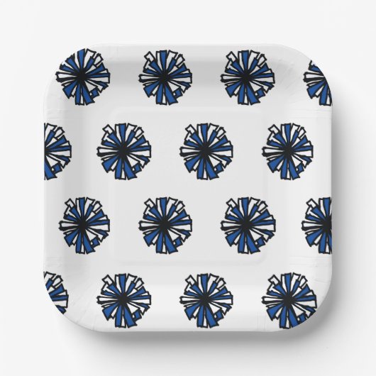 Assiettes En Carton Plaque de papier bleu Pom (Recto)