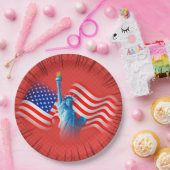 Assiettes En Carton Plaque de papier bleu rouge (Fête)