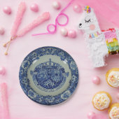 ASSIETTES EN CARTON PLAQUE DE PAPIER BLEUE CREST DE NÉERLANDE (Fête)