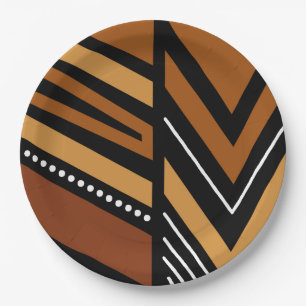 Assiettes En Carton Plaque de papier Bogolan africain